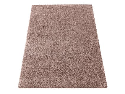 Ružový jednofarebný shaggy koberec Santo
