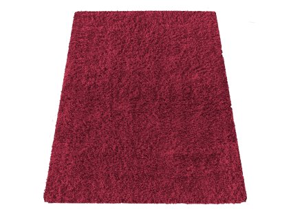Červený protišmykový shaggy koberec Camel