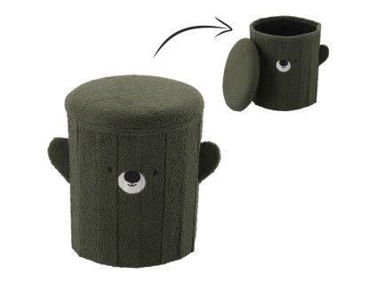 Taburetka s úložným priestorom Bear - tmavozelená