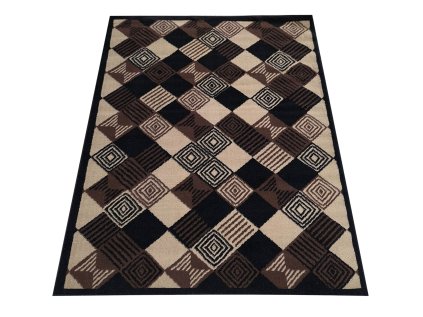 Hnedý koberec s geometrickým vzorom Alfa 17