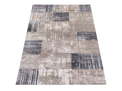 Hnedý koberec s geometrickým vzorom Panamero 24