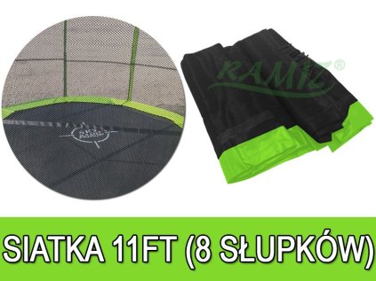 Trampolínová sieť 11FT - 8 polí Zelená