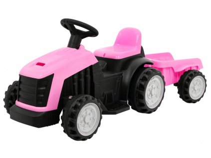 Traktor s prívesom ružový