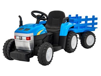 Traktor s prívesom New Holland T7 modrý