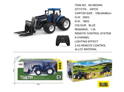 Modrý R/C traktor s Turkom