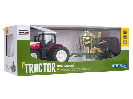 Traktor + R/C hrable 1:24 Červená