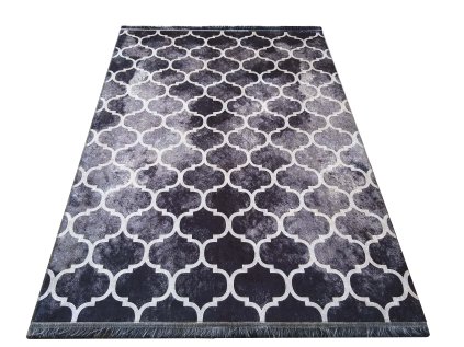 Čierno-biely vzorovaný koberec Horeca 01