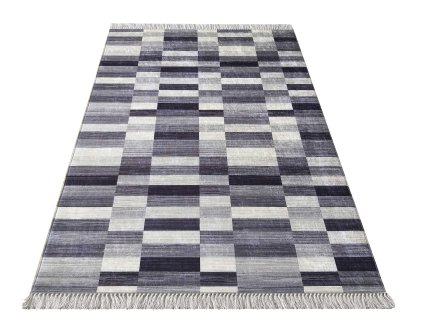 Sivý koberec s geometrickým vzorom Blanka 01