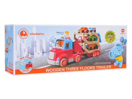 Drevený karavan + autá