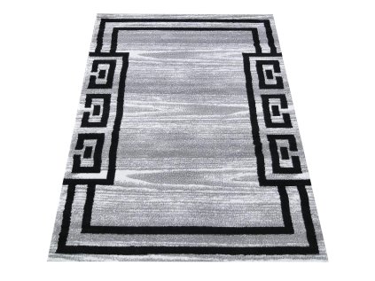 Sivo-čierny koberec s geometrickým vzorom Soho 04