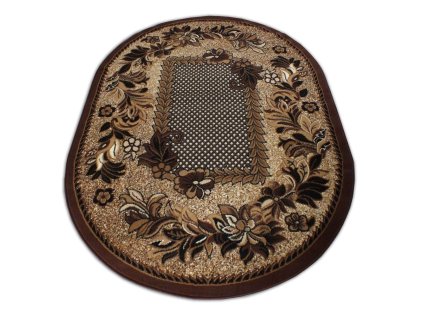 Oválny hnedý koberec Alfa 01