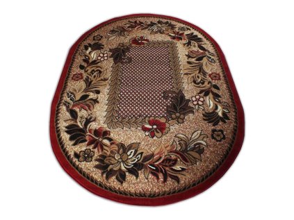 Oválny červený koberec Alfa 01