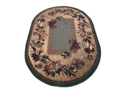 Oválny zelený koberec Alfa 01