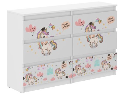 Detská komoda R-120 JEDNOROŽEC RAINBOW