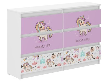 Detská komoda R-120 Ružový jednorožec