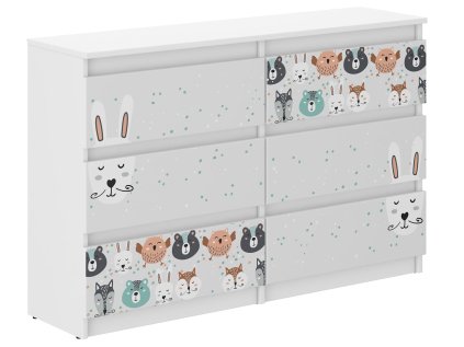 Detská komoda R-120 ZVIERATKÁ