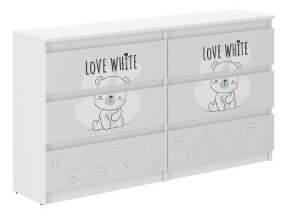 Detská komoda R-140 BIELY MEDVEDÍK