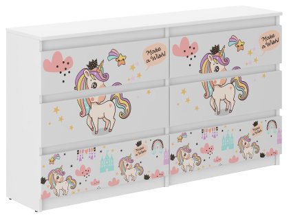 Detská komoda R-140 JEDNOROŽEC RAINBOW