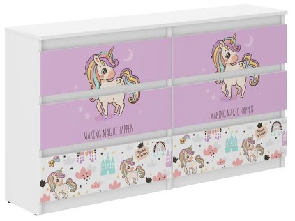 Detská komoda R-140 RŮŽOVÝ JEDNOROŽEC
