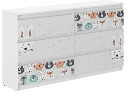 Detská komoda R-140 ZVIERATKÁ