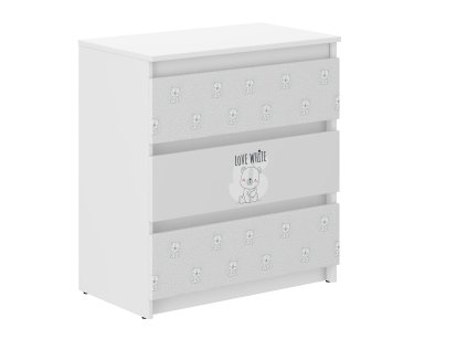 Detská komoda R-3 BIELY MEDVEDÍK