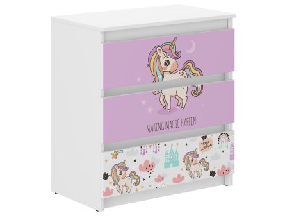 Detská komoda R-3 RŮŽOVÝ JEDNOROŽEC