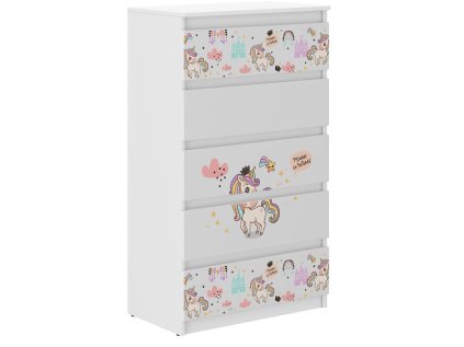 Detská komoda R-5 JEDNOROŽEC RAINBOW