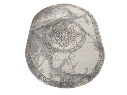 Oválny sivý koberec Vista 04