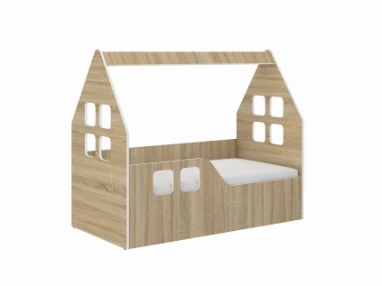 Detská posteľ DOMEK SONOMA 140x70 (vľavo)