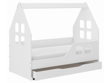 Detská posteľ DOMEK so zásuvkou 140x70, pravá