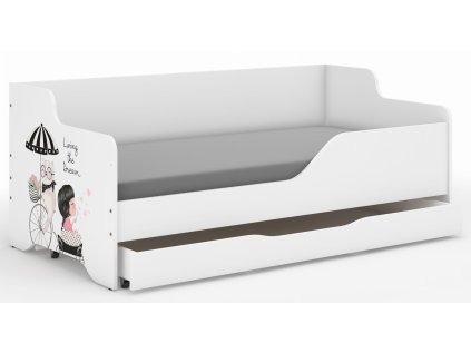 Detská posteľ LILU 160x80  DIEVČATKO NA VÝLETE – bočnice