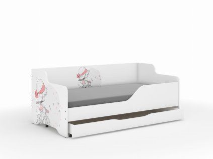 Detská posteľ LILU 160x80 DIEVČATKO NA BICYKLI – Kompet