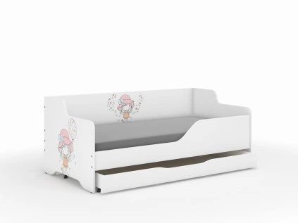 Detská posteľ LILU 160x80 DIEVČATKO S BALÓNIKOM – Kompet