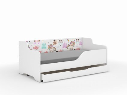 Detská posteľ LILU 160x80 JEDNOROŽEC RAINBOW – operadlo