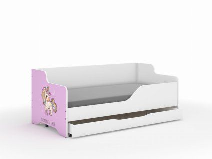 Detská posteľ LILU 160x80 RÚŽOVÝ JEDNOROŽEC – bočnice