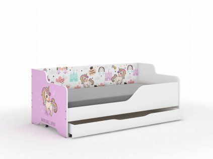 Detská posteľ LILU 160x80 RÚŽOVÝ JEDNOROŽEC – sada