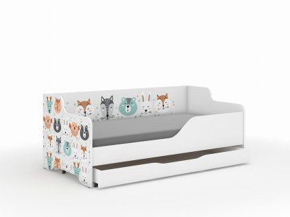 Detská posteľ LILU 160x80 ZVIERATKÁ – komplet