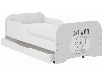 Detská posteľ MIKI 140x70 BIELY MEDVEDÍK