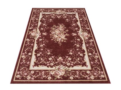 Červený koberec s kvetinovým vzorom Casablanca 06