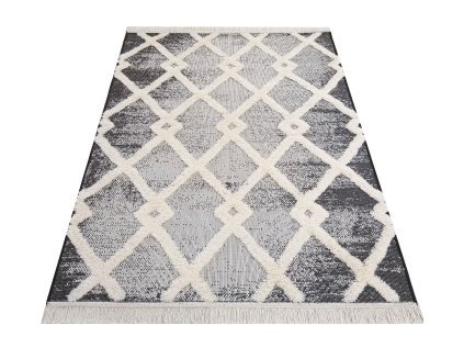 Sivý vzorovaný koberec v škandinávskom štýle Deli 02