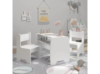 Súprava stolíka a stoličiek – BIELA