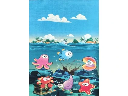 Koberec Porte 8035 BLUE – modrý obdĺžnikový