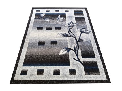 Sivo-tyrkysový kvetinový koberec Otto 02