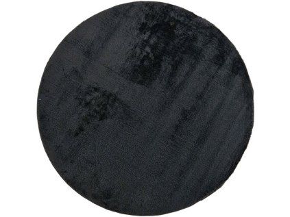 Okrúhly Čierny koberec Plush Deluxe