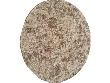 Okrúhly Béžový koberec Plush Deluxe