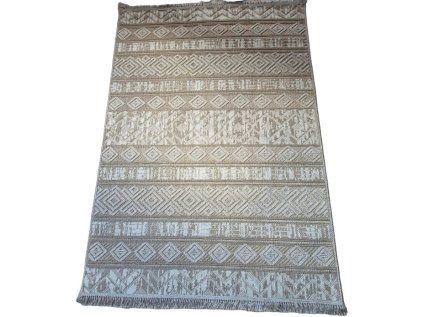 Béžový pruhovaný koberec Boho 881-B