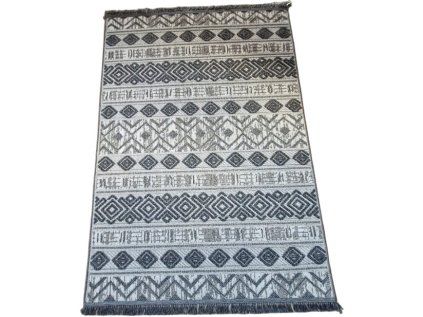 Sivý moderný pruhovaný koberec Boho 881-S