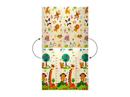 Detská obojstranná podložka Animals 180x200