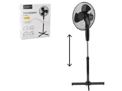 STOJACÍ VENTILÁTOR, ČIERNY, 45 W
