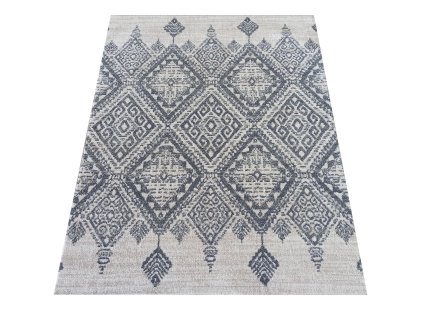 Sivý moderný koberec s etno vzorom Roxanne 01